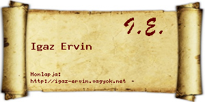 Igaz Ervin névjegykártya